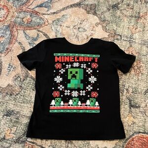 Minecraft Holiday Creeper Kids T-Shirt - Black size 8